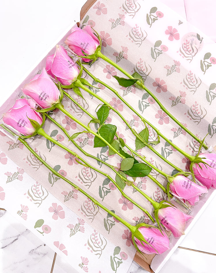 Mother's Day Personalised Pink Petal-Printed Roses